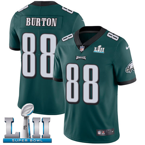 Nike Eagles #88 Trey Burton Midnight Green Team Color Super Bowl LII Men's Stitched NFL Vapor Untouchable Limited Jersey